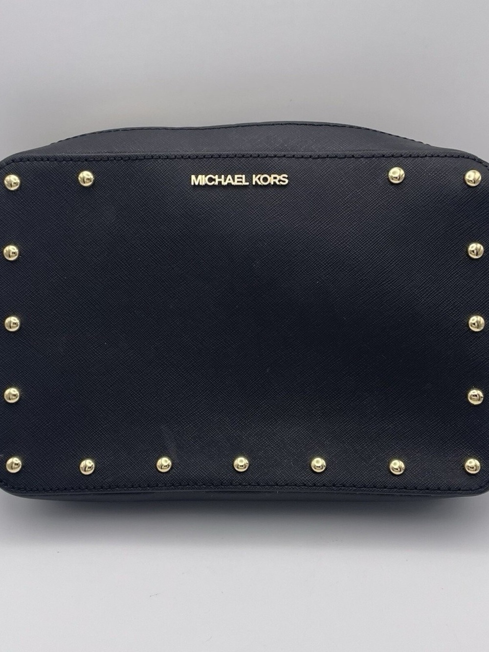 Michael Kors Black Crossbody with Gold Stud Accents